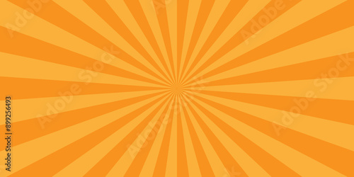 Wallpaper Mural 	
Vector orange sun rays and sunburst backdrop background. Modern seamless retro vintage burst sunrise sunbeam element spiral striped illustration sunray template wallpaper design.  Torontodigital.ca