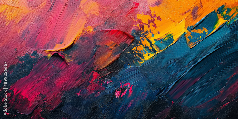 Fototapeta premium Abstract art background featuring hand drawn gouache painting. Showcases vibrant color textures and fluid strokes. 