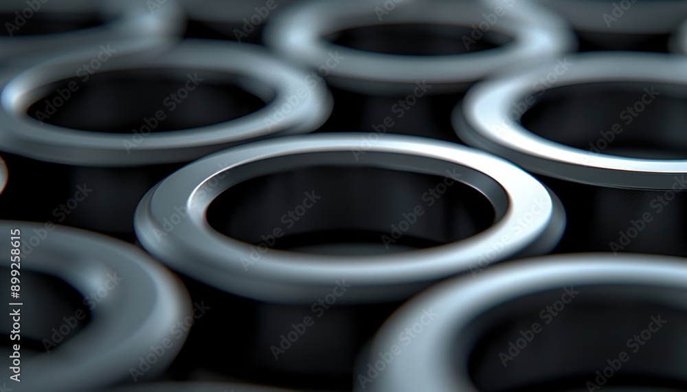 Abstract 3d render, geometric design with gray rings Abstract 3d render, geometric design with gray rings