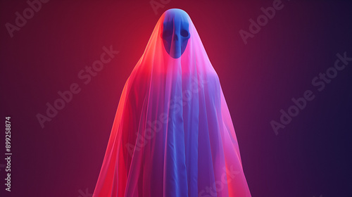 Ghostly Figure in Neon Light