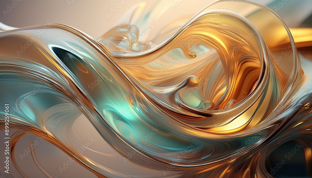 Obraz premium Fluid Transparency: 3D Glass Background