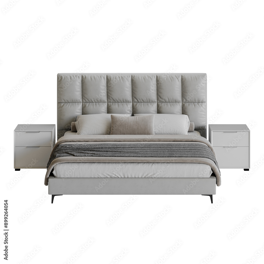Obraz premium A bed, colorful design, bed, no background, different design, png, white background, isolated, abstract, 3d model.