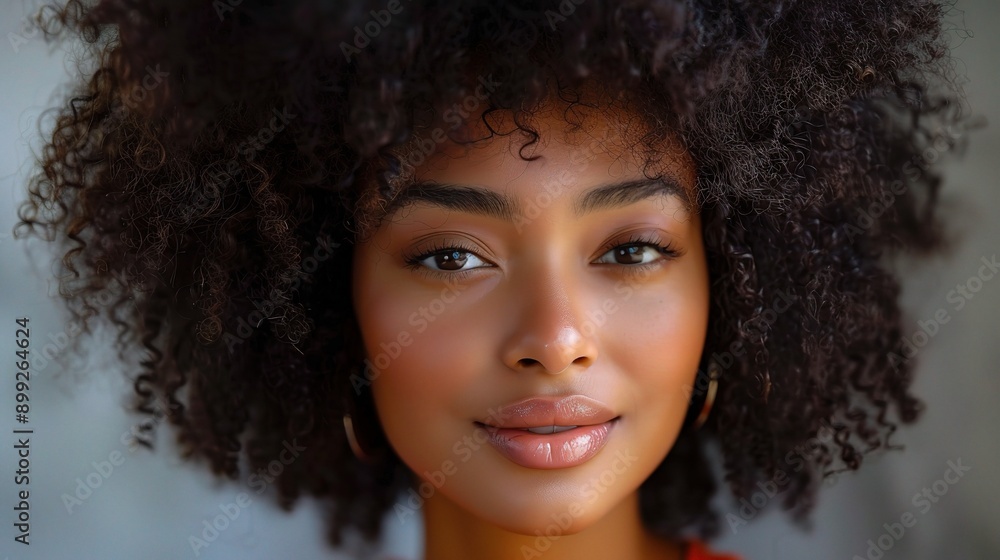 Radiant Confidence: A portrait of a young Black woman with luminous skin and a mesmerizing gaze, Radiant Confidence: A portrait of a young Black woman with luminous skin and a mesmerizing gaze,