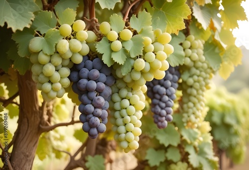 Wallpaper Mural Beautiful, fresh, ripe grapes growing on the tree, ready to be picked. Grapes growing next to a winery in sunny Italy Torontodigital.ca