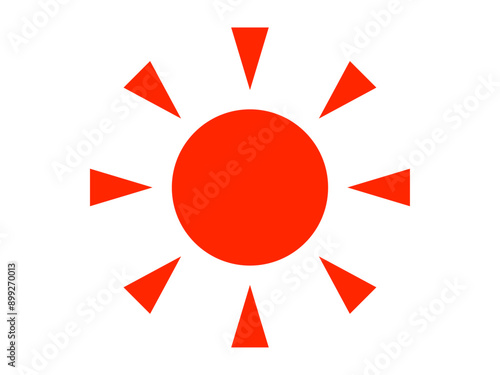 Free Download シンプル太陽アイコン：逆三角赤 - GFXLoad