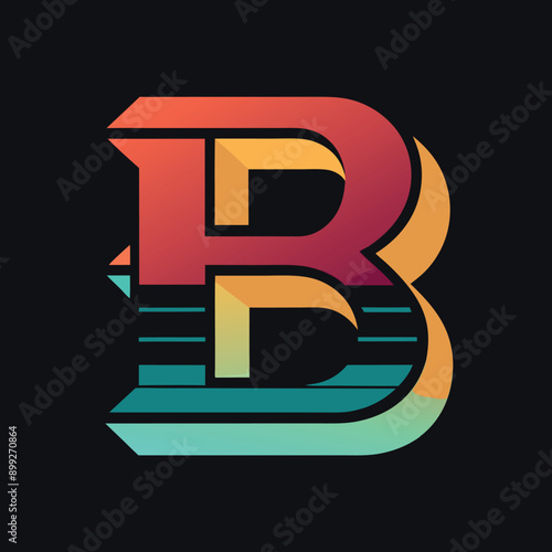 Letter B logo design. Creative Initial letter B logo. Letter B symbol, Letter B business. Ai generate