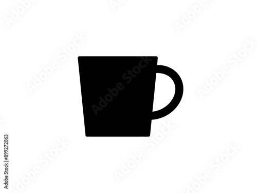 フラットなコーヒーカップアイコンA：黒