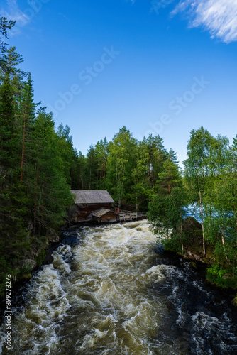 Myllykoski rapids of Kitkajoki in Kuusamo, Finland photo