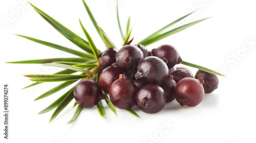 Fresh Saw Palmetto Berries Isolated on White Background