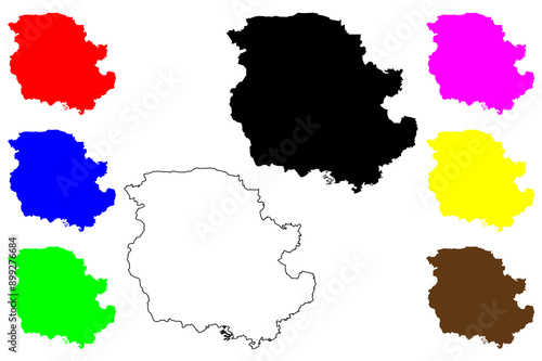 Harz district (Federal Republic of Germany, rural district, Free State of Saxony-Anhalt) map vector illustration, scribble sketch Harz map