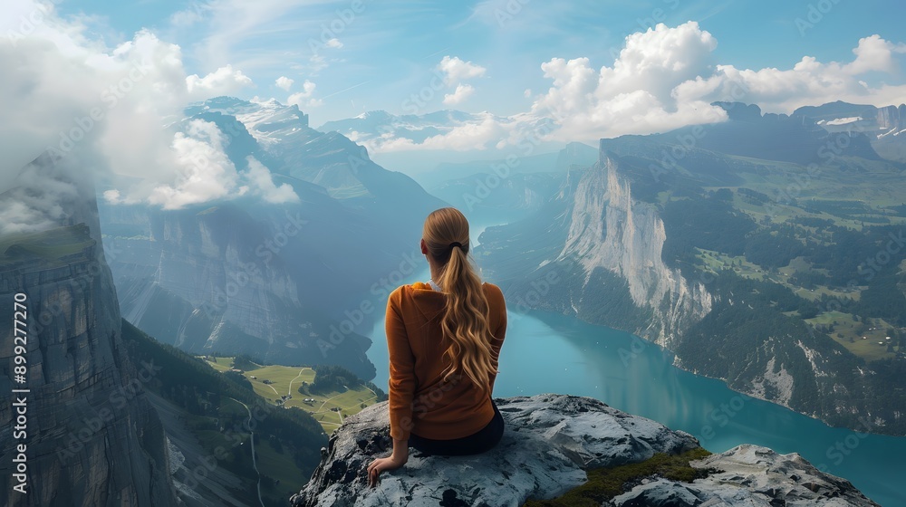 Fototapeta premium hiker in the mountains