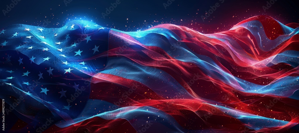 4th of July Independence Day USA Wallpaper Banner with American Flag 4th of July Independence Day USA Wallpaper Banner with American Flag