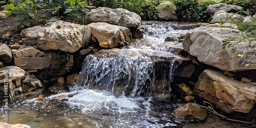 Crystal-clear waterfall cascading over rocks