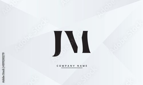 JM, MJ, J, M Abstract Letters Logo Monogram