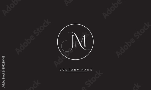 JM, MJ, J, M Abstract Letters Logo Monogram
