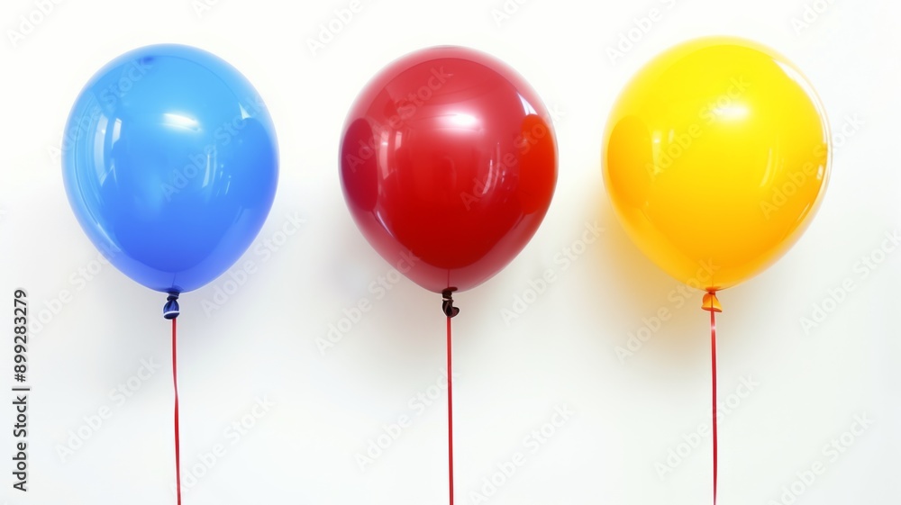 Three vibrant balloons on white background Three vibrant balloons on white background