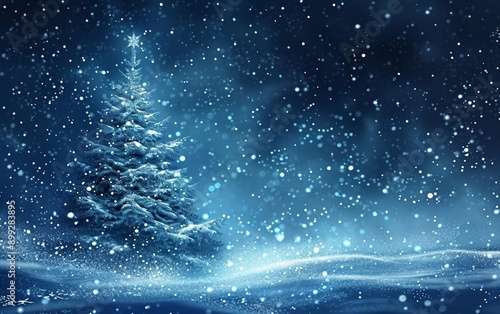 happy new year merry christmas winter holidays celebration concept fir tree horizontal greeting card template flat illustration © Nataliia