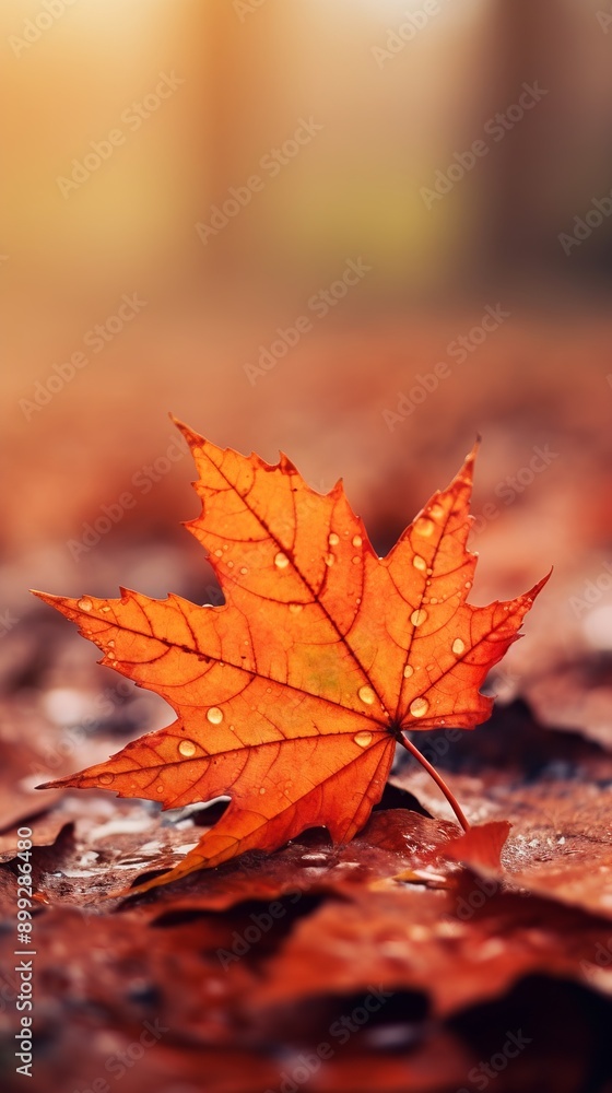 Autumn leaves on water wallpaper. Summer Concept. Generated Ai Autumn leaves on water wallpaper. Summer Concept. Generated Ai