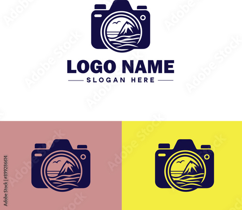 Photography studio icon Photographic studio Photo studio Studio photography flat logo sign symbol editable vector