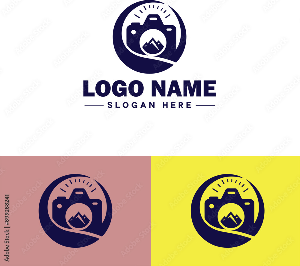 Fototapeta premium Photography studio icon Photographic studio Photo studio Studio photography flat logo sign symbol editable vector