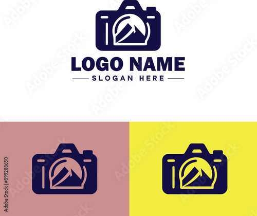 Photography studio icon Photographic studio Photo studio Studio photography flat logo sign symbol editable vector