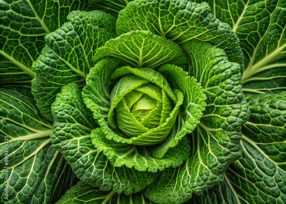 Fresh crisp green cabbage leaves with delicate veins and subtle sheen, tightly packed in a harmonious spiral arrangement, showcasing nature's intricate beauty. Fresh crisp green cabbage leaves with delicate veins and subtle sheen, tightly packed in a harmonious spiral arrangement, showcasing nature's intricate beauty.