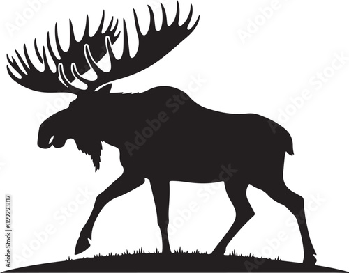 Moose silhouette vector art illustration White Background Free Download photo