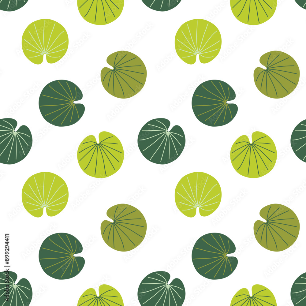 Lotus leaves seamless pattern for prints, clothes, textiles, fabric. Water Lily leaf background, Green botanical pattern for decor Lotus leaves seamless pattern for prints, clothes, textiles, fabric. Water Lily leaf background, Green botanical pattern for decor