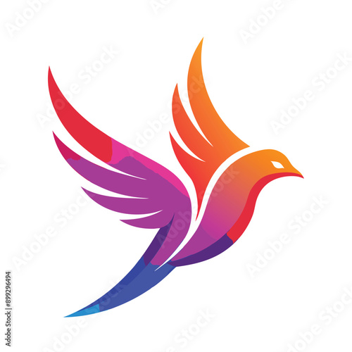 bird colibri hummingbird geometric shattered fractal fraction vibrant colorful logo vector icon template. Ai generate
