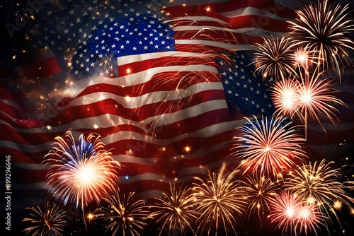 Wallpaper Mural fireworks and flag Torontodigital.ca