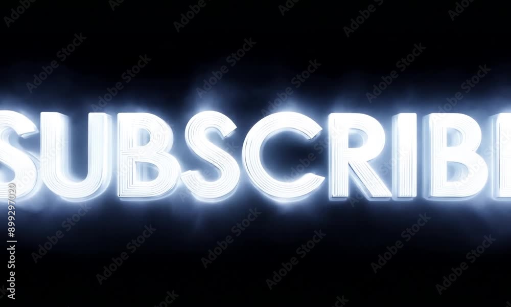 Subscribe Button with White Neon Light Subscribe Button with White Neon Light