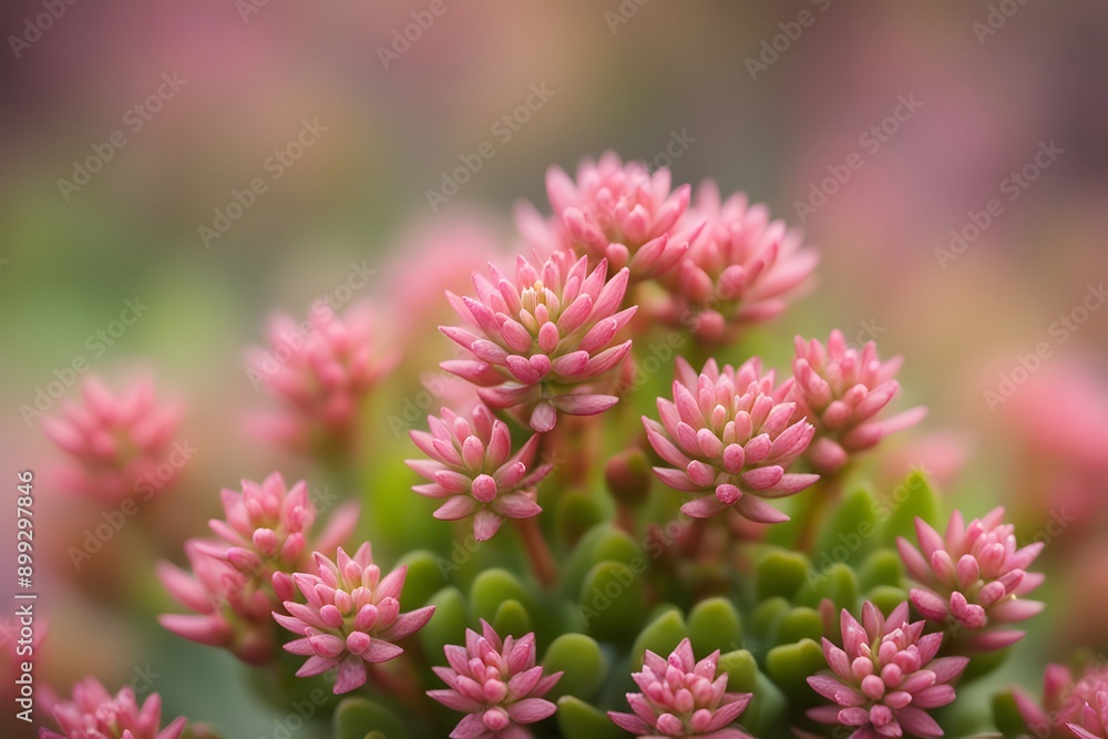 Stonecrop flower bokeh background, AI Generated Stonecrop flower bokeh background, AI Generated