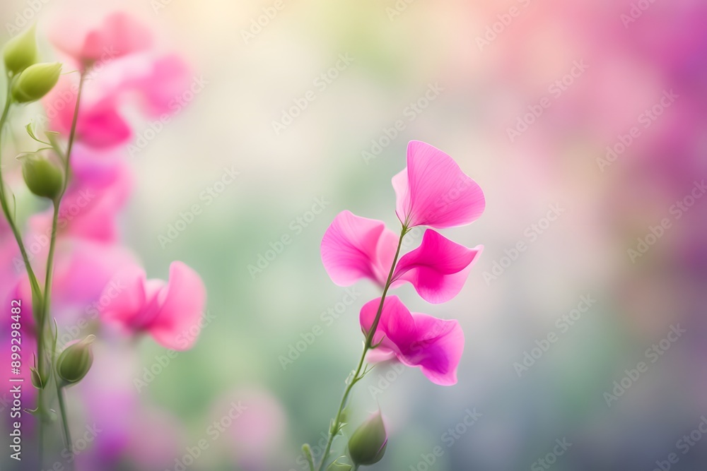 Sweet pea flower bokeh background, AI Generated Sweet pea flower bokeh background, AI Generated