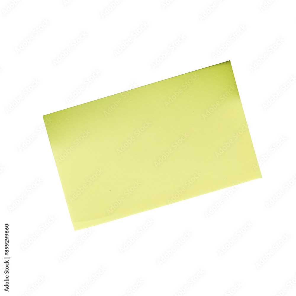 Sticky note rectangle with a neon green hue and slight shadow isolated on white and transparent background Sticky note rectangle with a neon green hue and slight shadow isolated on white and transparent background