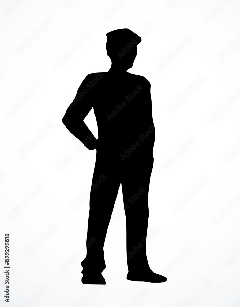 Vector drawing. Standing businessman sign Vector drawing. Standing businessman sign