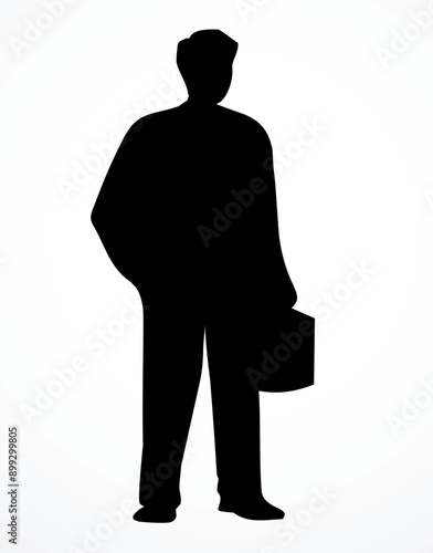 Vector drawing. Standing businessman sign
