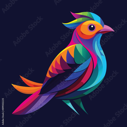 bird colibri hummingbird geometric shattered fractal fraction vibrant colorful logo vector icon template. Ai generate