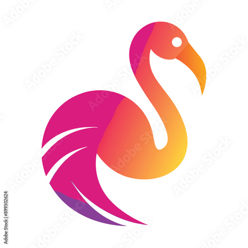 Summer background with flamingo and lettering for your design. Flamingo Women Girl Power Icons Vector Background. Square Button with Flamingo. Ai generate 