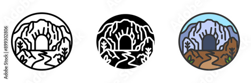 The Cave icon represents natural underground spaces often formed by geological processes. Caves symbolize exploration, mystery, and the hidden wonders of the earth.