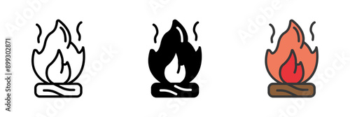 The Fire icon symbolizes heat, light, and the transformative power of flames. It represents both the destructive and beneficial aspects of fire in nature.