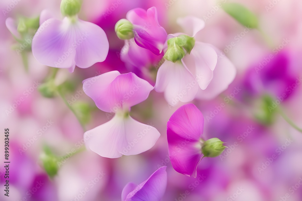 Sweet pea flower bokeh background, AI Generated Sweet pea flower bokeh background, AI Generated