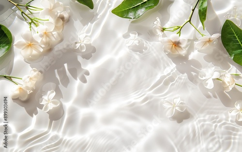 Pure water and jasmine,created with Generative AI tecnology.