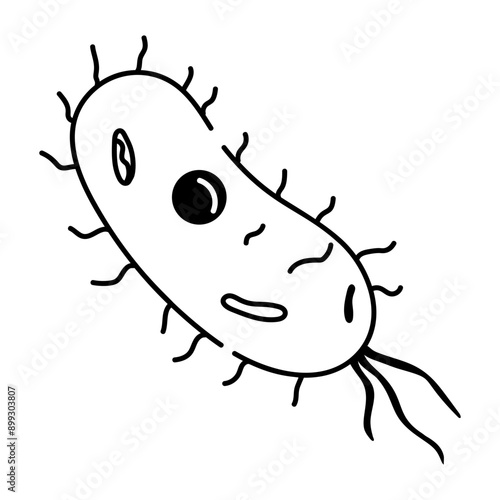 A bacteria icon in drawing style