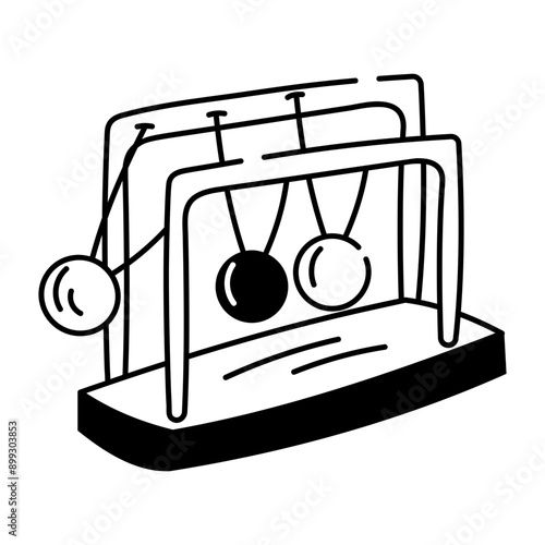 A doodle style icon of a pendulum