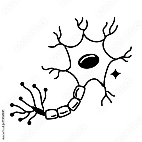 A hand drawn icon of neuron