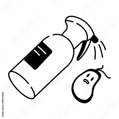 A drawing style icon of disinfectant spray