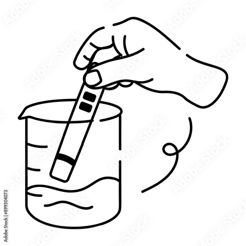 Litmus test icon in drawing style
