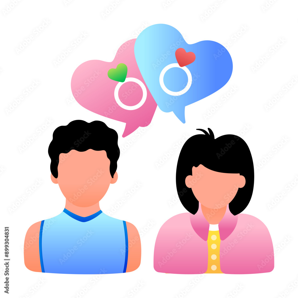 A flat icon of relationship status A flat icon of relationship status