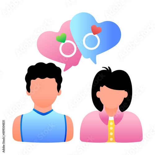 A flat icon of relationship status 