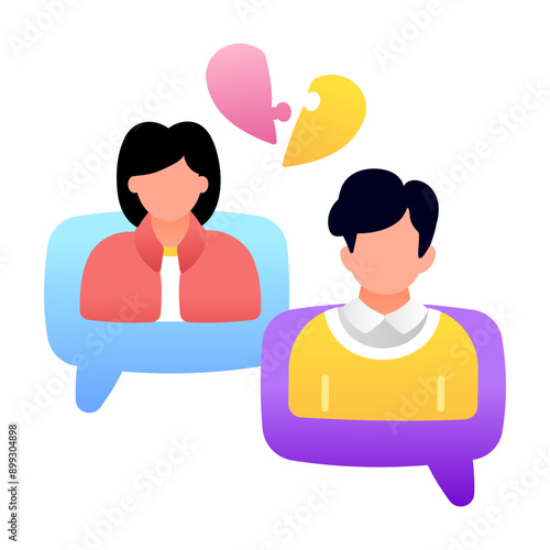 Breakup messages icon designed in flat style 